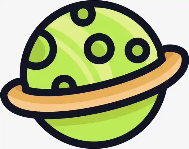 绿色卡通宇宙星球