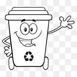 儿童简笔画小学生捡垃圾