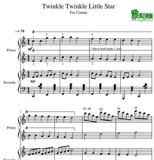 小星星四手联弹谱 短版