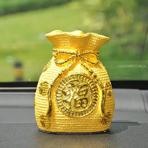 沙金存钱罐福袋汽车内装饰品摆件招财车上车载摆设高品质男士礼物