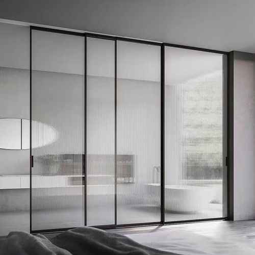 施韵令极窄边框吊轨厨房阳台钛镁合金推拉门三四联动门超白玻璃移门