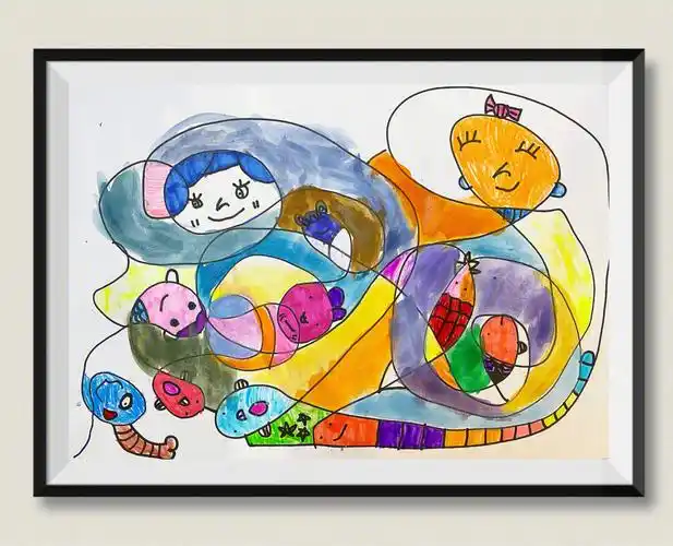 康定斯基系列儿童画,4-5岁的小朋友