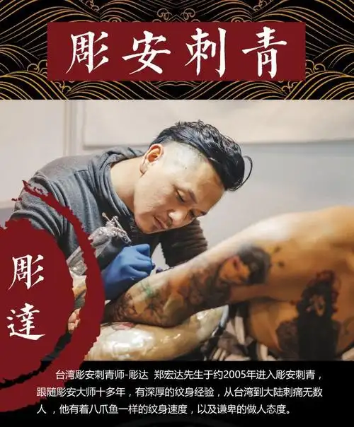 林泽源先生号称2000年台湾三大刺青师之一,与陈政雄彫安大师,东方纹身