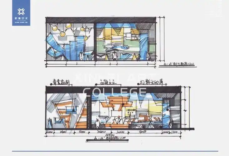 清美科普展示专业手绘快题中的剖面图
