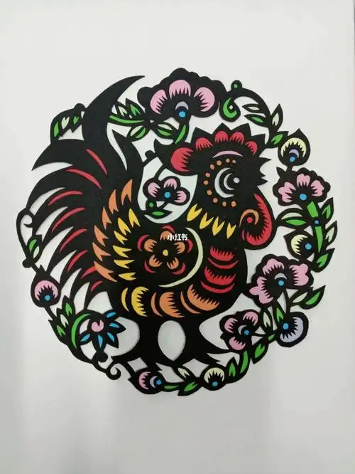 套色剪纸生肖鸡