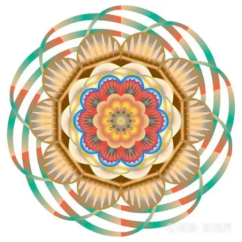 多彩东方复古图案与花纹花卉元素, 曼陀罗