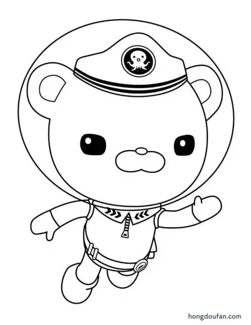 10张动画片海底小纵队卡通涂色图片免费下载-红豆饭小学生简笔画大全