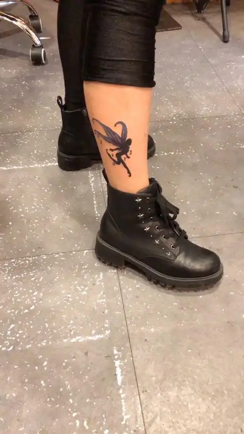 纹身刺青 #脚踝纹身 #精灵纹身