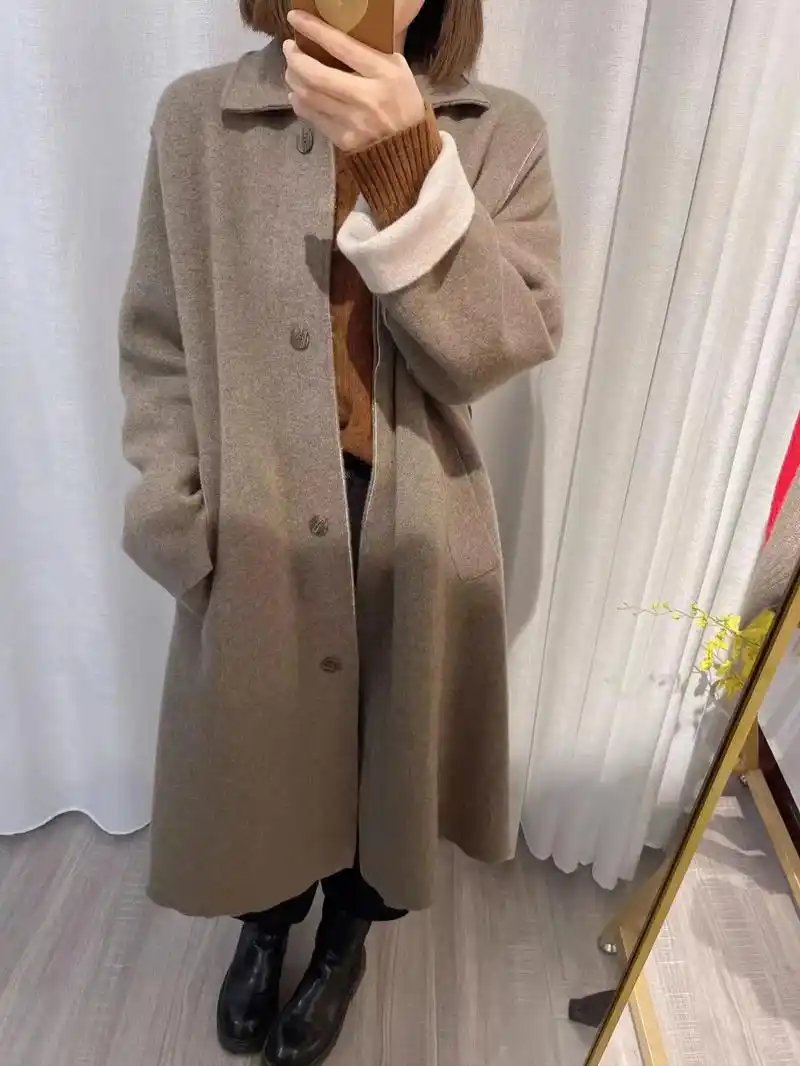 这款山羊绒双面大衣真的是太经典了!欧版风格,宽松休闲,保暖加 - 抖音