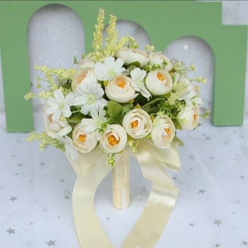 【京品优选】【抖音】 新娘手捧花结婚 仿真满天星玫瑰花束伴娘婚纱照