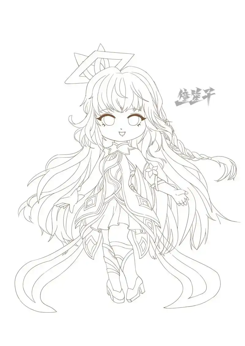 王昭君苍穹之声q版过程!添坑项!八日q版打卡.#绘画 #q版 - 抖音