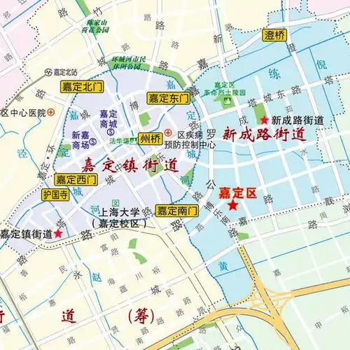 上海市嘉定区地图2020新版上海郊区交通旅游便民出行指南地铁景点