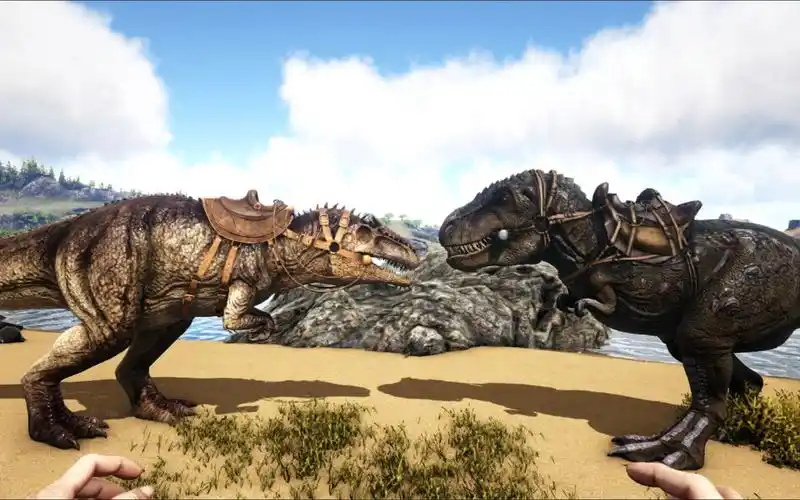 霸王龙vs南方巨兽龙_网络游戏热门视频