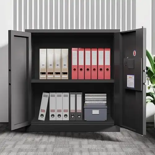 科野 黑色保密柜文件柜双保险铁皮柜办公柜电子密码锁档案柜钢制防盗