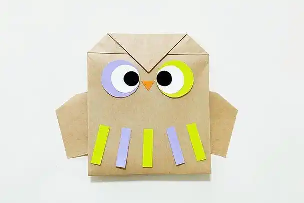 折纸拼贴画猫头鹰,锻炼幼儿综合手工能力(步骤图解)10