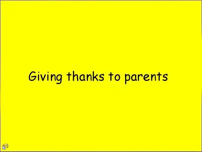 giving thanks to parents