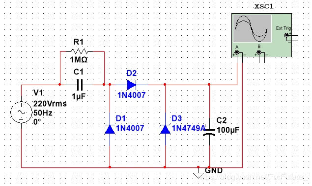 交流220v转直流24v电容降压法