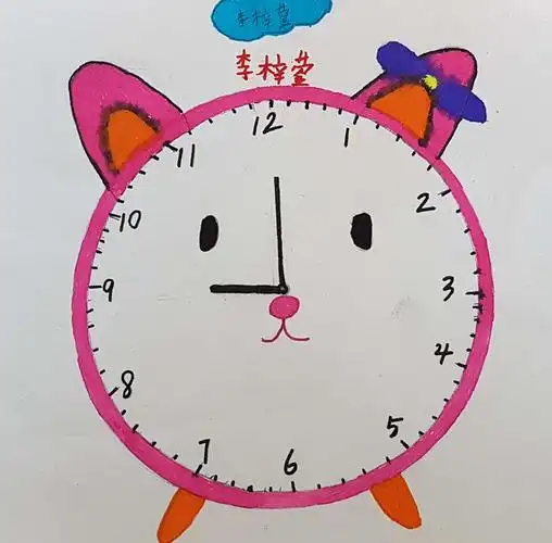 萌孩子画的创意钟面