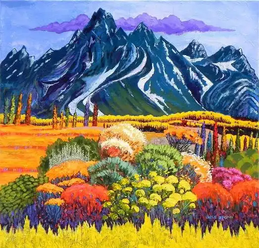 用平涂技法,把乡村田野描绘的美轮美奂,独特诗意的景色让人神往!