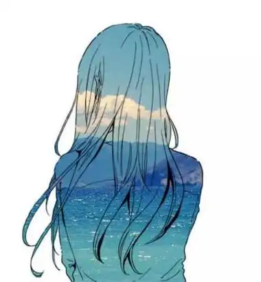 背影长发少女海景头像