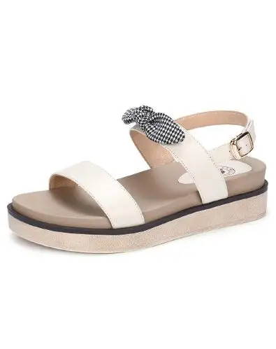 骆驼牌女鞋休闲凉鞋夏季格利特简约一字带百搭平底凉鞋厚底女凉鞋