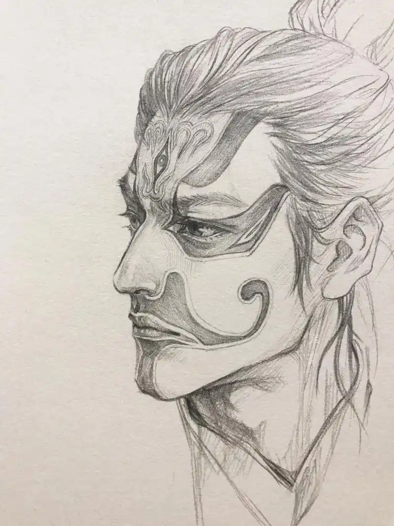 铅笔画一个京剧脸谱.#铅笔手绘 #古风人物绘画 #封神    - 抖音