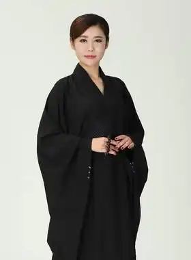 尼姑袈裟佛衣女禅修服女棉麻套装佛系衣服海青居士服夏僧衣僧服秋恒信