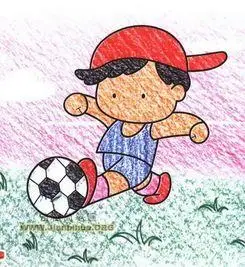 踢足球简笔画彩色公主