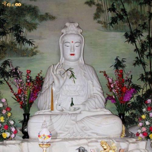 普陀山紫竹林汉白玉观音像观音大士脸部高度还原