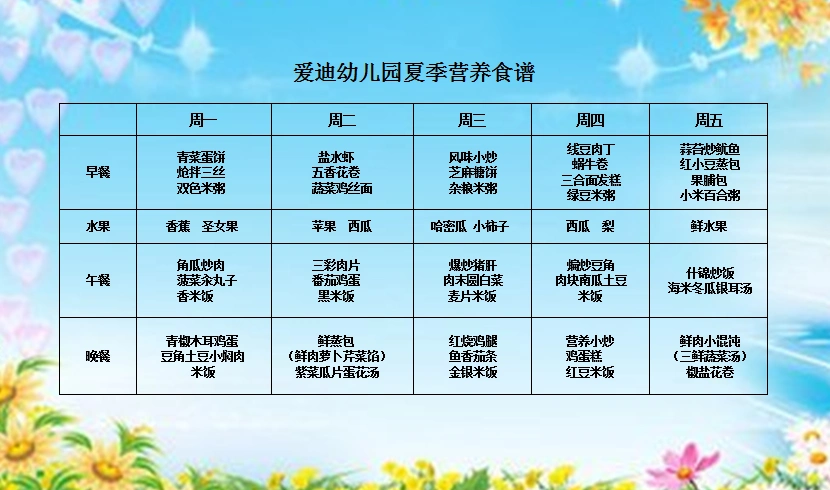 夏季食谱儿童