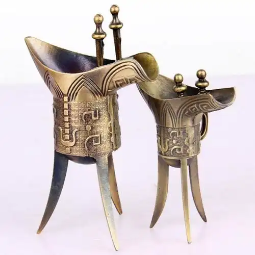 仿青器爵杯酒古铜酒杯仿古创意礼品乾隆家居摆件