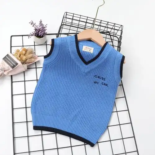 儿童毛线背心男童春秋学院风男孩中小童宝宝毛衣秋冬针织童装马甲