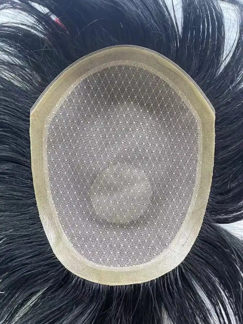 男士发片.60网 递针旋#假发源头工厂 #全真发手工钩织 # - 抖音