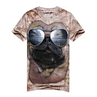 纯棉沙皮狗 潮个性t恤男短袖恶搞创意搞笑衣服3dt恤图案动物印花 疯抢