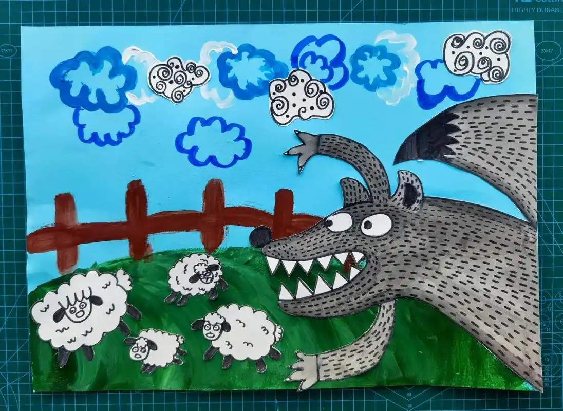 《狼来了》#抖音图文来了 #少儿美术教育课件 #零基础学 # - 抖音