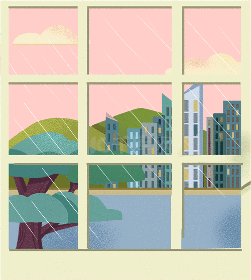 下雨雨水雨窗户动图gif