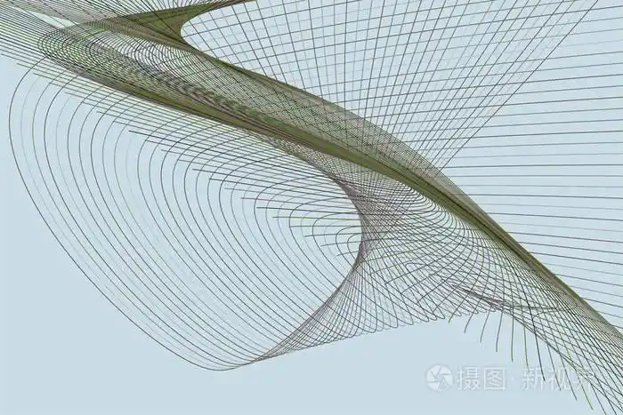 彩色抽象线与曲线几何图案生成艺术背景.矢量插图图形