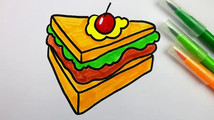 三明治简笔画怎么画