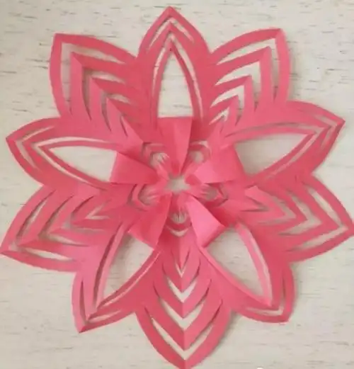 好看的五瓣花剪纸教程图解