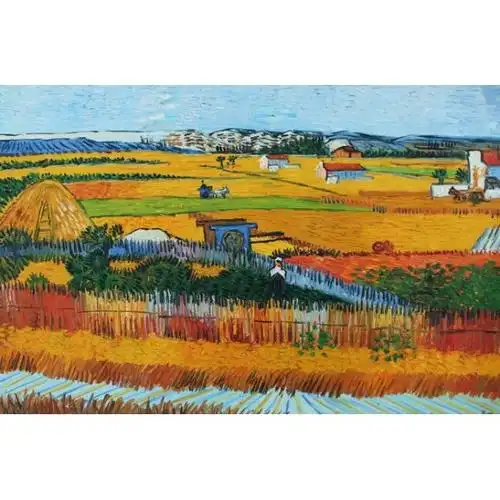 梵高《金色麦田》布面油画