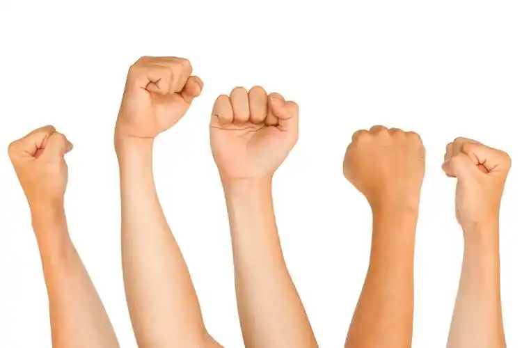 孤立的拳头奋斗拳头加油拳头团队加油团结拳头团结手势胜利激励