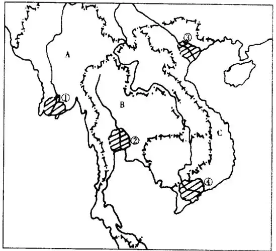 东南亚的地形图简笔画