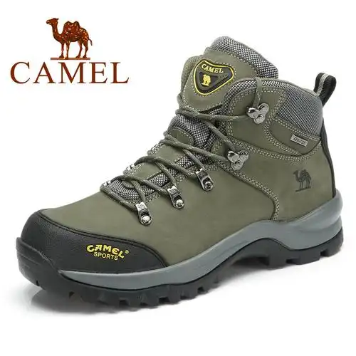 秋冬骆驼登山鞋男鞋真皮防水防滑户外男徒步鞋头层牛皮越野鞋男鞋