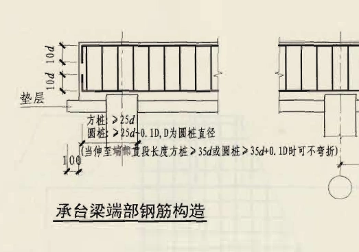 桩基础承台梁的锚固什么算