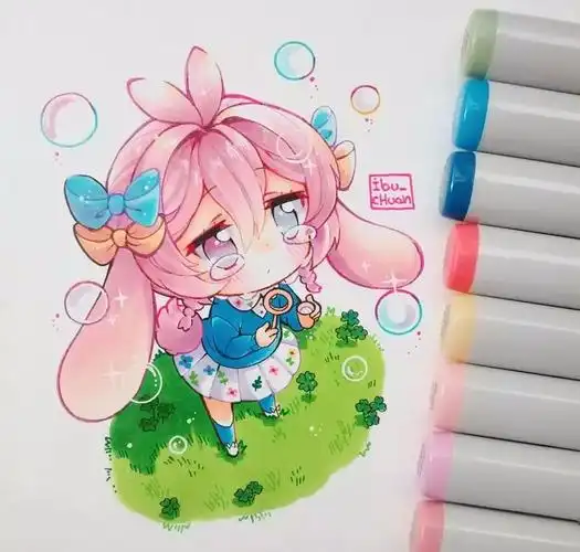 18岁小姐姐笔下q萌的二次元简笔人物q版动漫人物二次元萌系少女