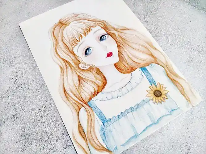 彩铅教程121灵气森系女孩