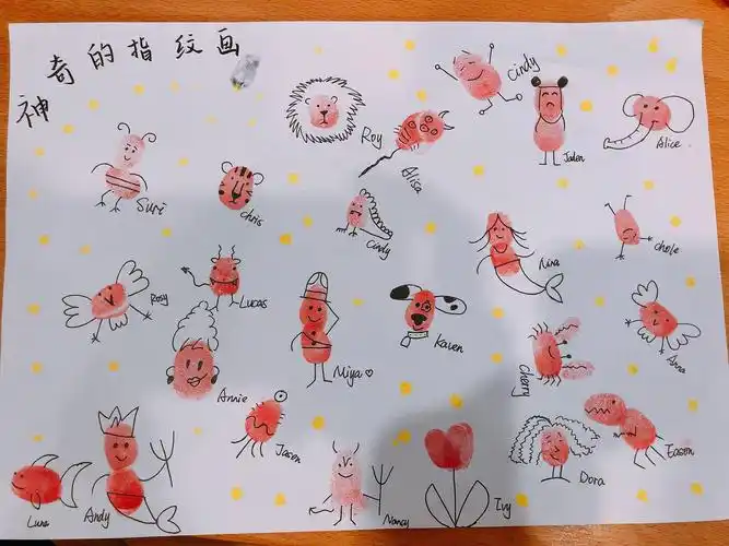 看我们用指纹做了一幅美丽的画呢!