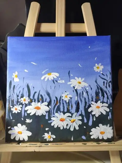 初学者丙烯画小雏菊