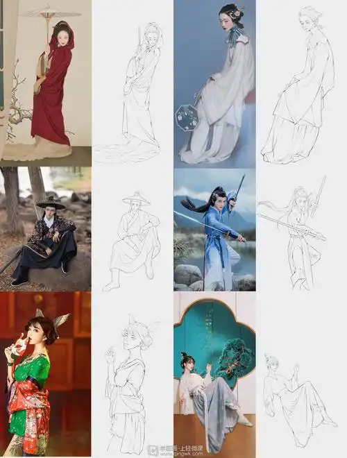 古风插画之布料皱褶的画法