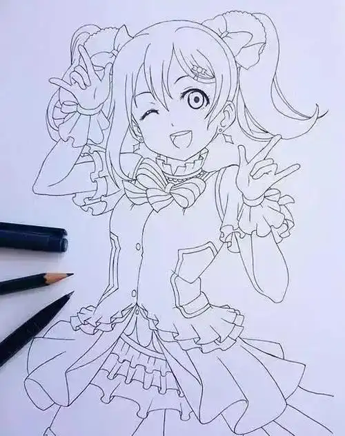 彩铅画动漫人物过程,不会的同学看看哈